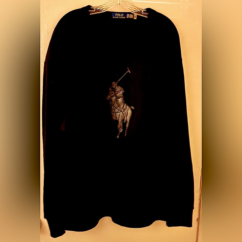 EUC Polo by Ralph Lauren Leather-Pony Fleece Sweatshirt Size 2XB